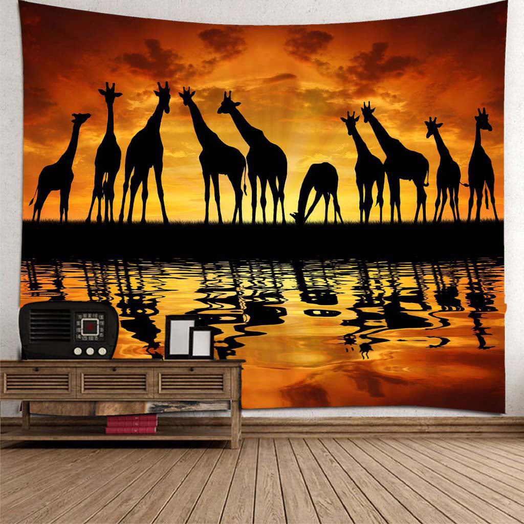 Animal Print Waterproof Hanging Tapestries Bedspread Beach Towel Blanket 2