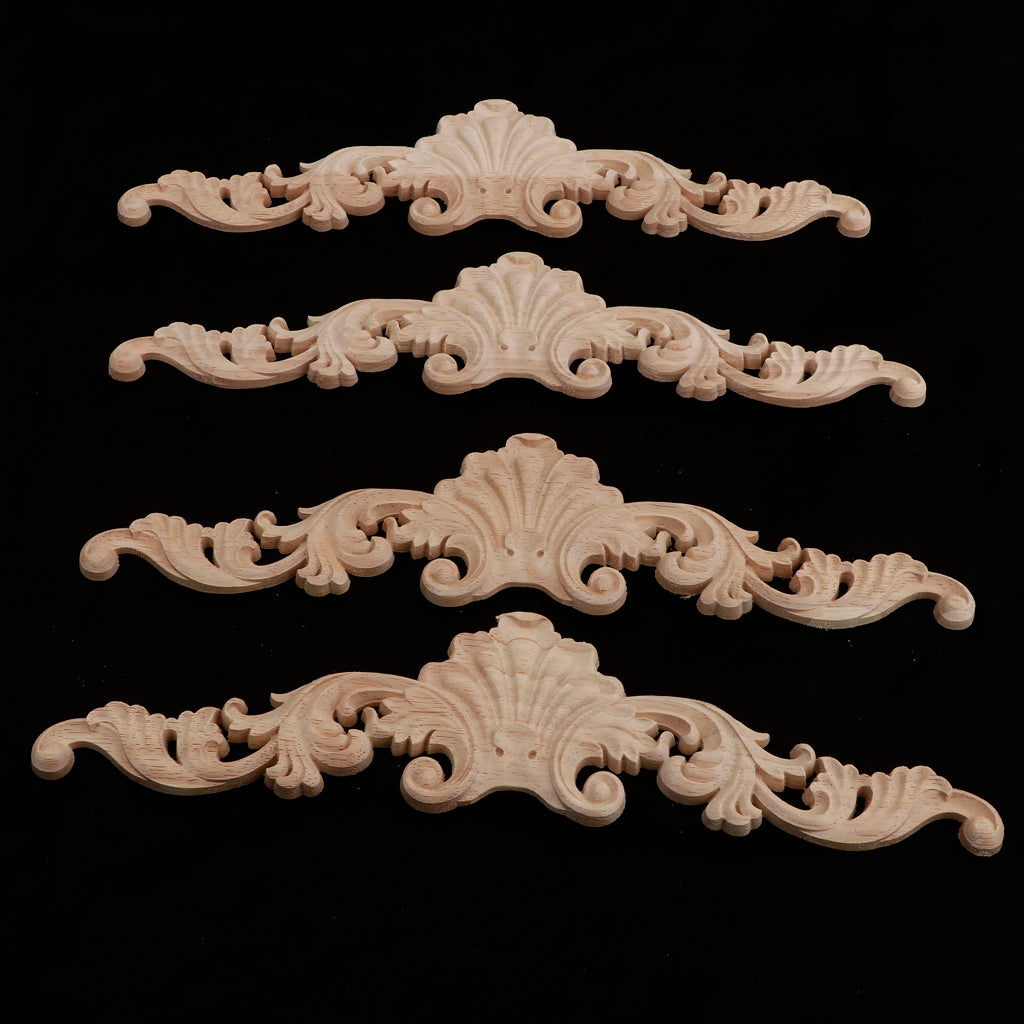 4Pcs Wooden Carved Corner Applique Frame Furniture Cabinet Corner Decor a