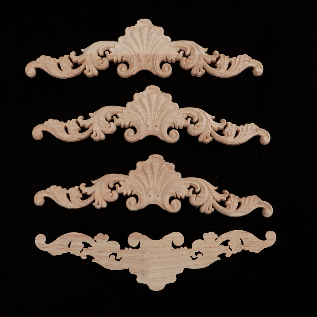 4Pcs Wooden Carved Corner Applique Frame Furniture Cabinet Corner Decor a