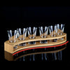 Bamboo Liquor Cup Rack Glass Holder Beer Glasses Stand 6 Holes S Shaped