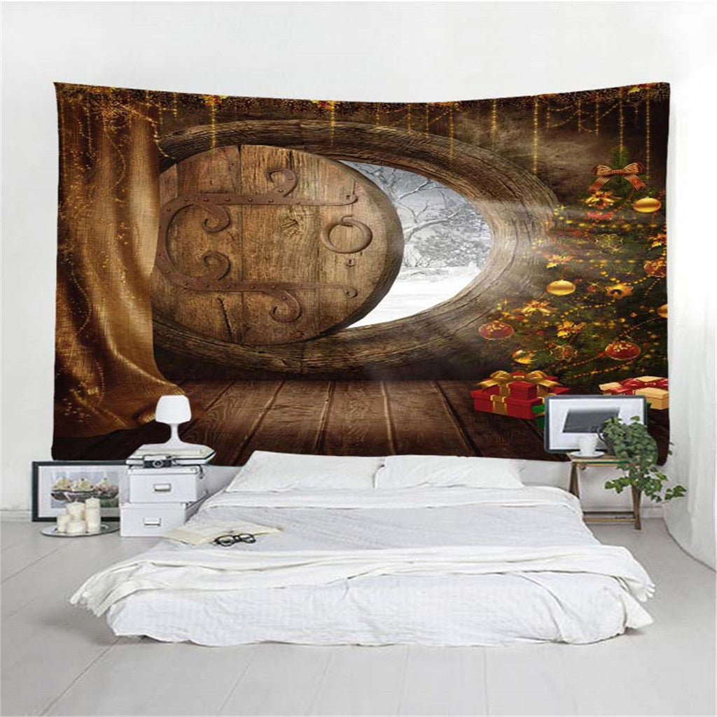 Xmas Art Home Wall Hanging Tapestry Wall Ornament Christmas Wall Decor E