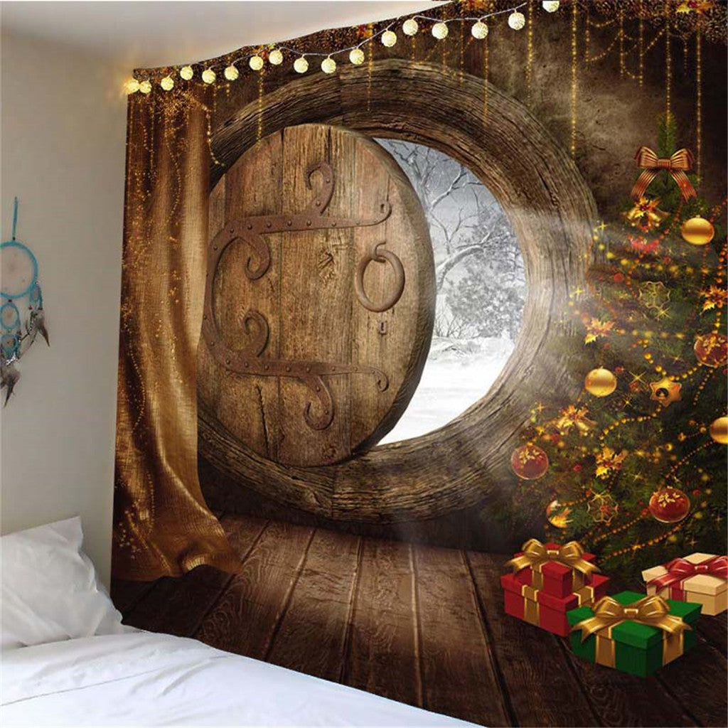 Xmas Art Home Wall Hanging Tapestry Wall Ornament Christmas Wall Decor E