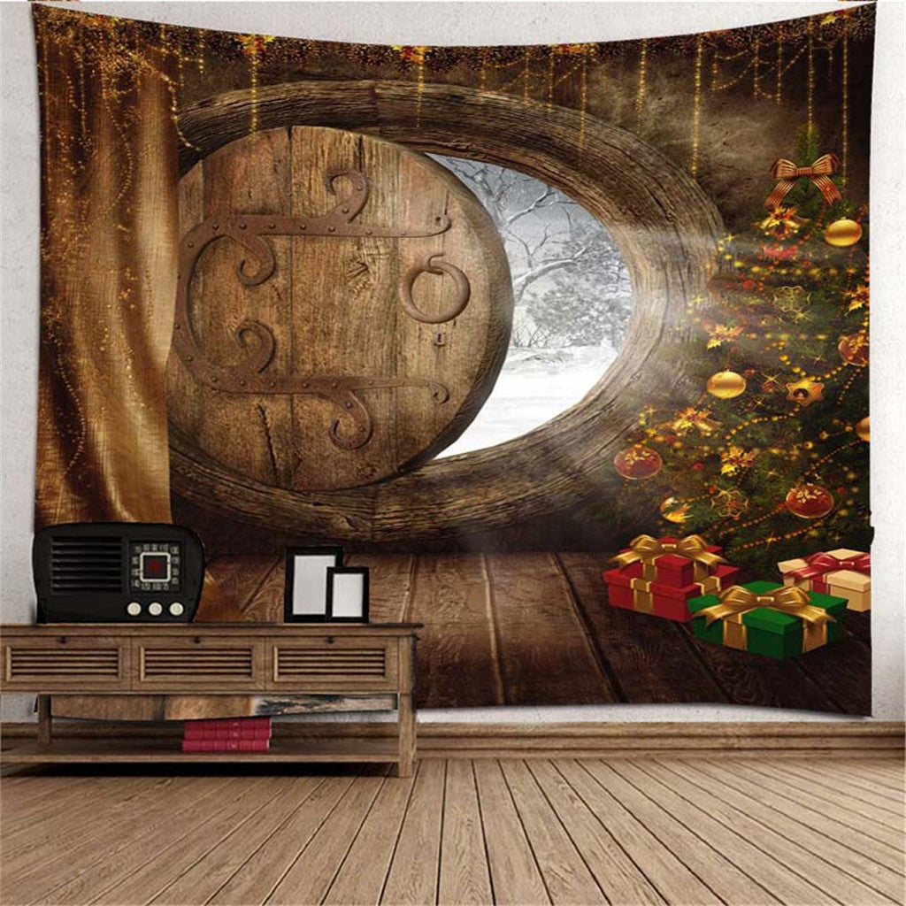 Xmas Art Home Wall Hanging Tapestry Wall Ornament Christmas Wall Decor E