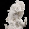 Sandstone Ganesh Statue God Elephant Indian Figurine Ornament White - 12cm