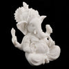 Sandstone Ganesh Statue God Elephant Indian Figurine Ornament White - 12cm