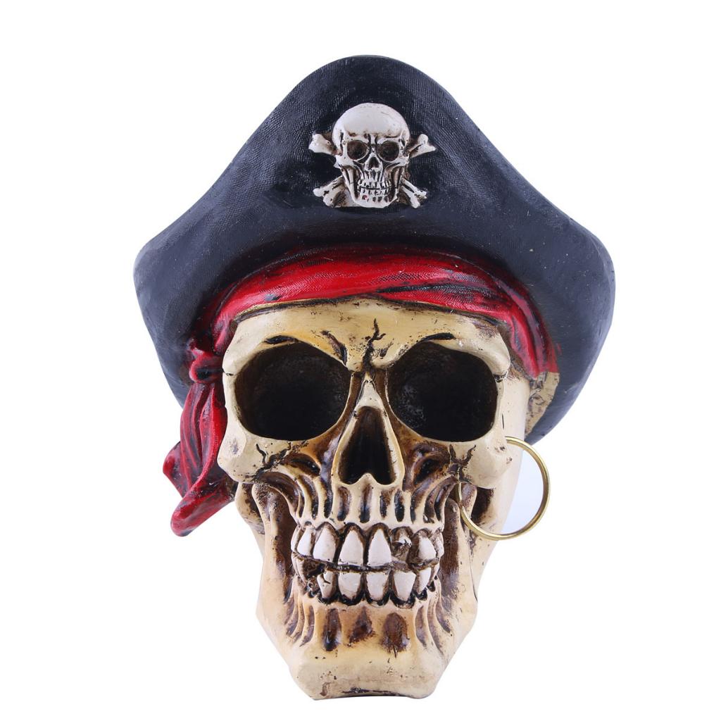 Resin Human Skull Figurine Holiday Holloween Sculpture Decoration Craft 006