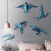 Creative Resin Seagull Shaped Bedroom TV Background Wall Decorations A Blue