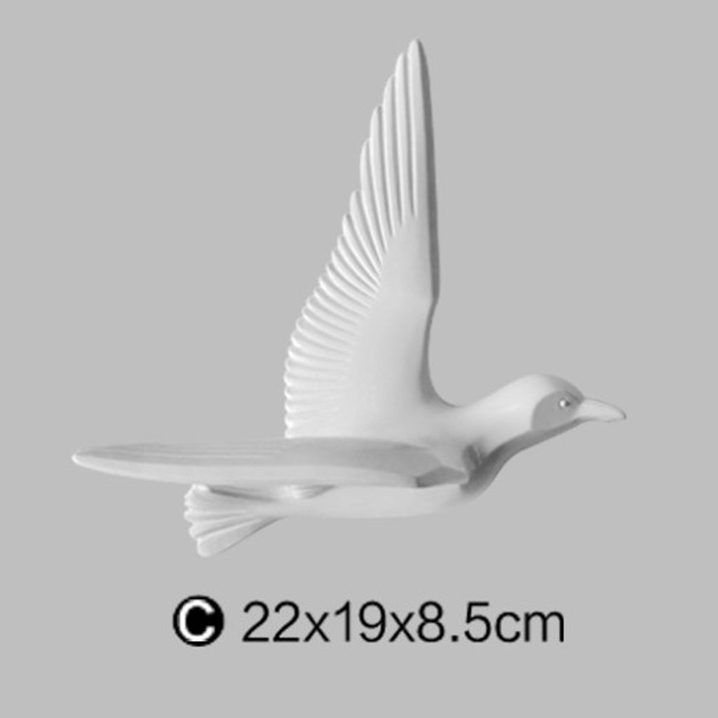 Creative Resin Seagull Shaped Bedroom TV Background Wall Decorations C White