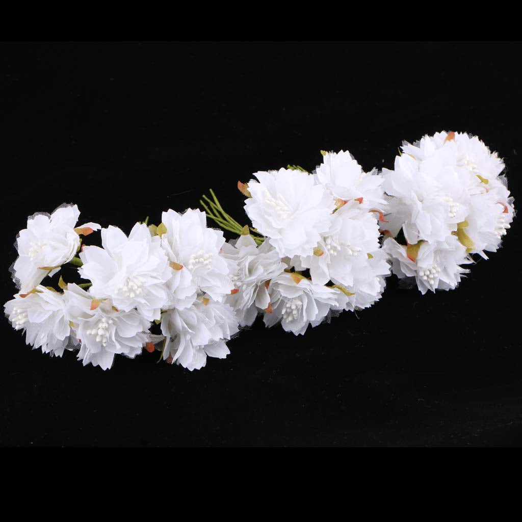 Artificial 60-Head Chrysanthemums Silk Flower Bouquet Decor White