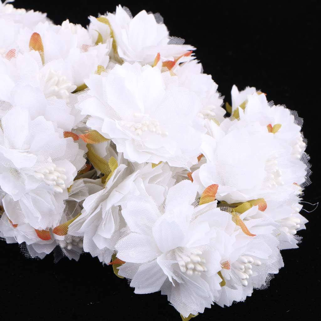 Artificial 60-Head Chrysanthemums Silk Flower Bouquet Decor White