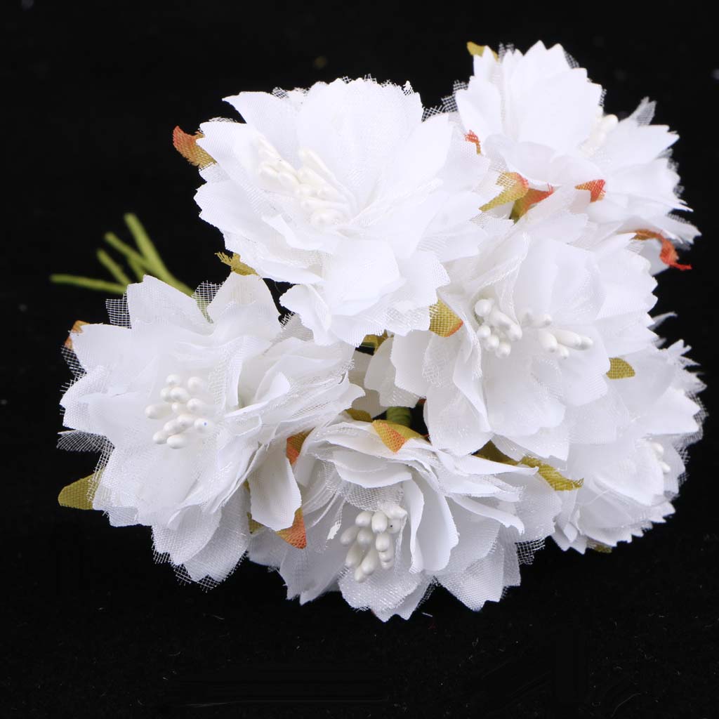 Artificial 60-Head Chrysanthemums Silk Flower Bouquet Decor White