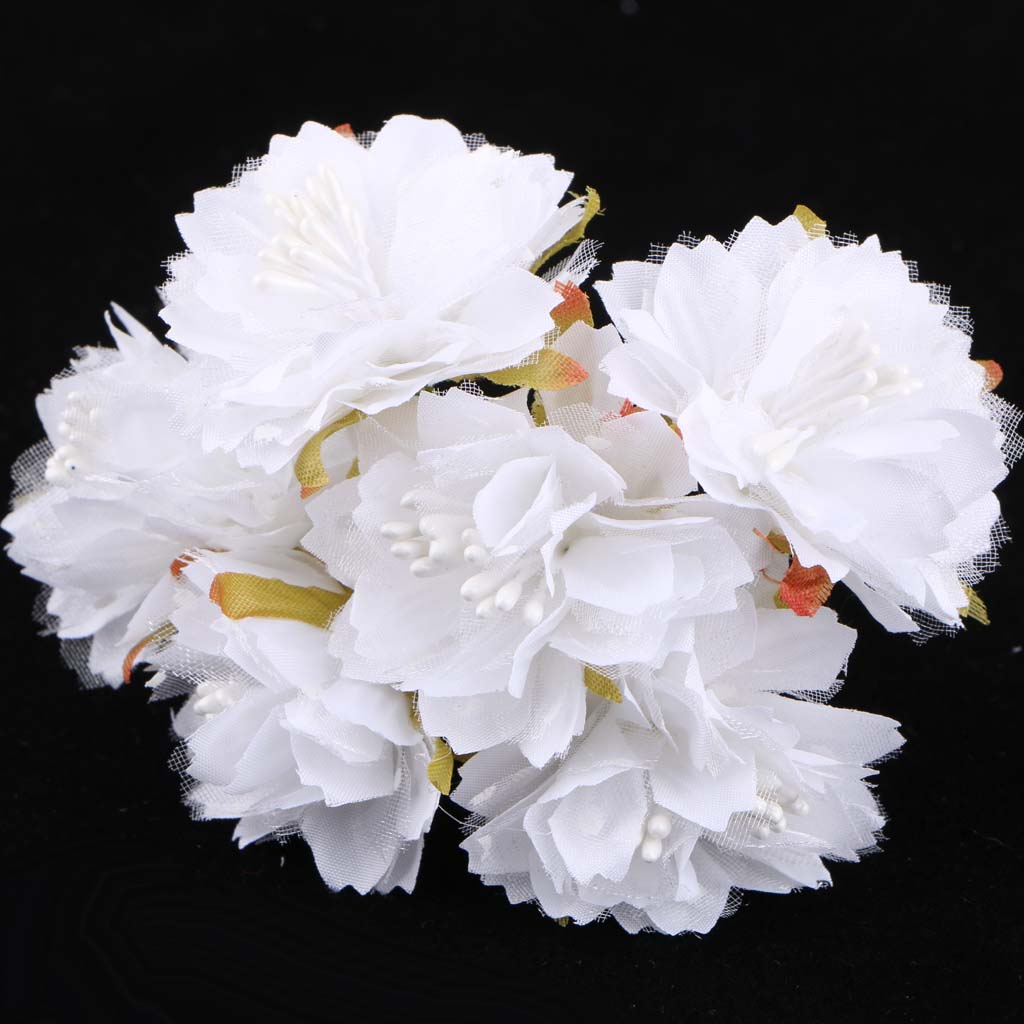 Artificial 60-Head Chrysanthemums Silk Flower Bouquet Decor White