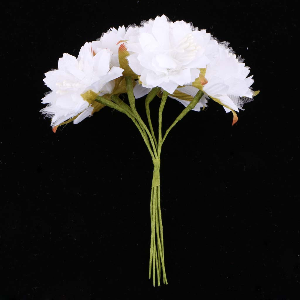 Artificial 60-Head Chrysanthemums Silk Flower Bouquet Decor White