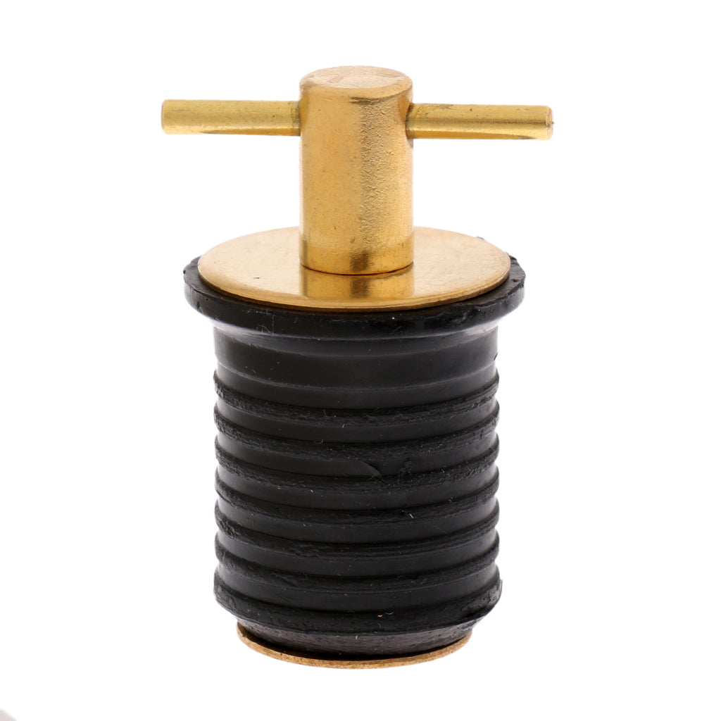 Brass & Rubber Boat Hull/Livewell/Baitwell Twist Drain Plug Turn-tite Plug