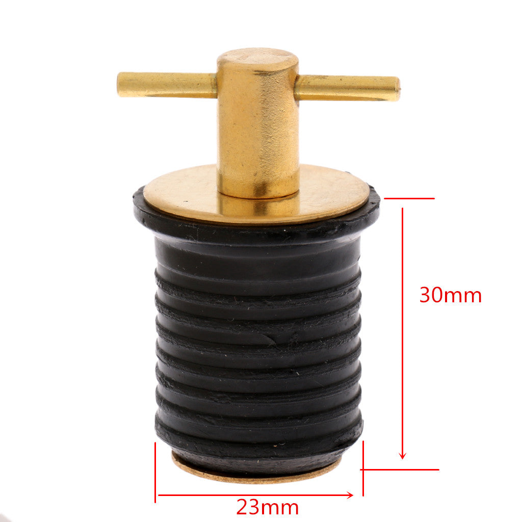 Brass & Rubber Boat Hull/Livewell/Baitwell Twist Drain Plug Turn-tite Plug