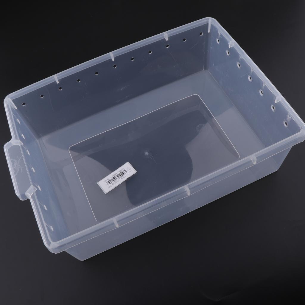 Reptile Box Case for Snake Turtle Breeding Feeding Hatching Container Clear_33x24x10cm