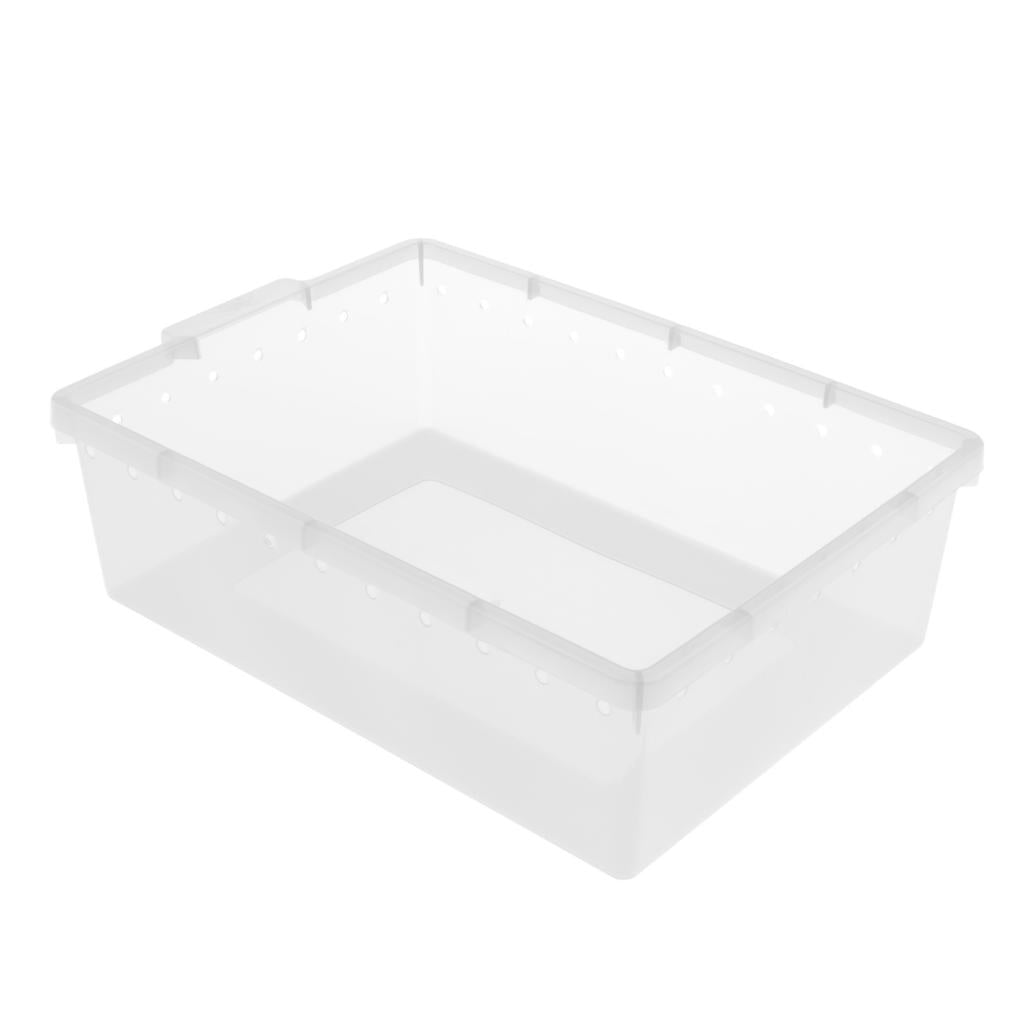 Reptile Box Case for Snake Turtle Breeding Feeding Hatching Container Clear_33x24x10cm