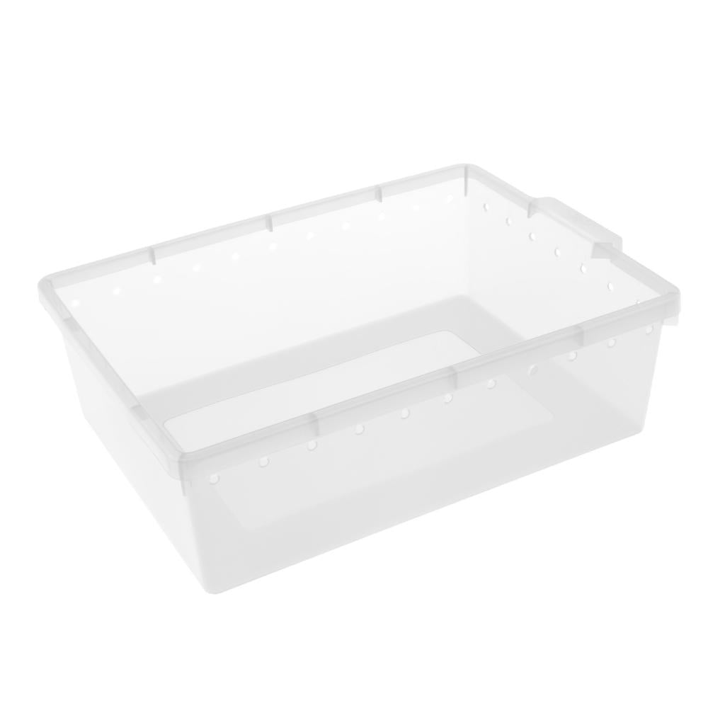 Reptile Box Case for Snake Turtle Breeding Feeding Hatching Container Clear_33x24x10cm