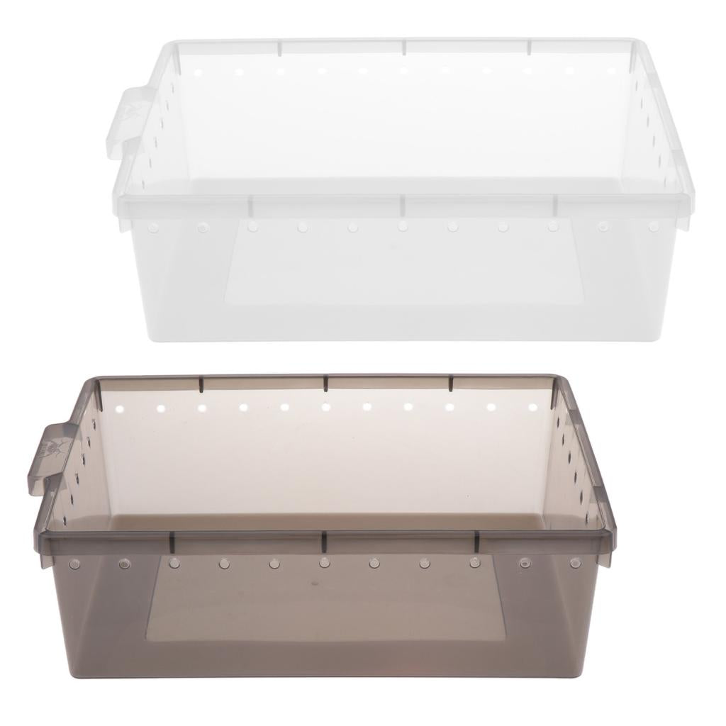 Reptile Box Case for Snake Turtle Breeding Feeding Hatching Container Grey_33x24x10cm