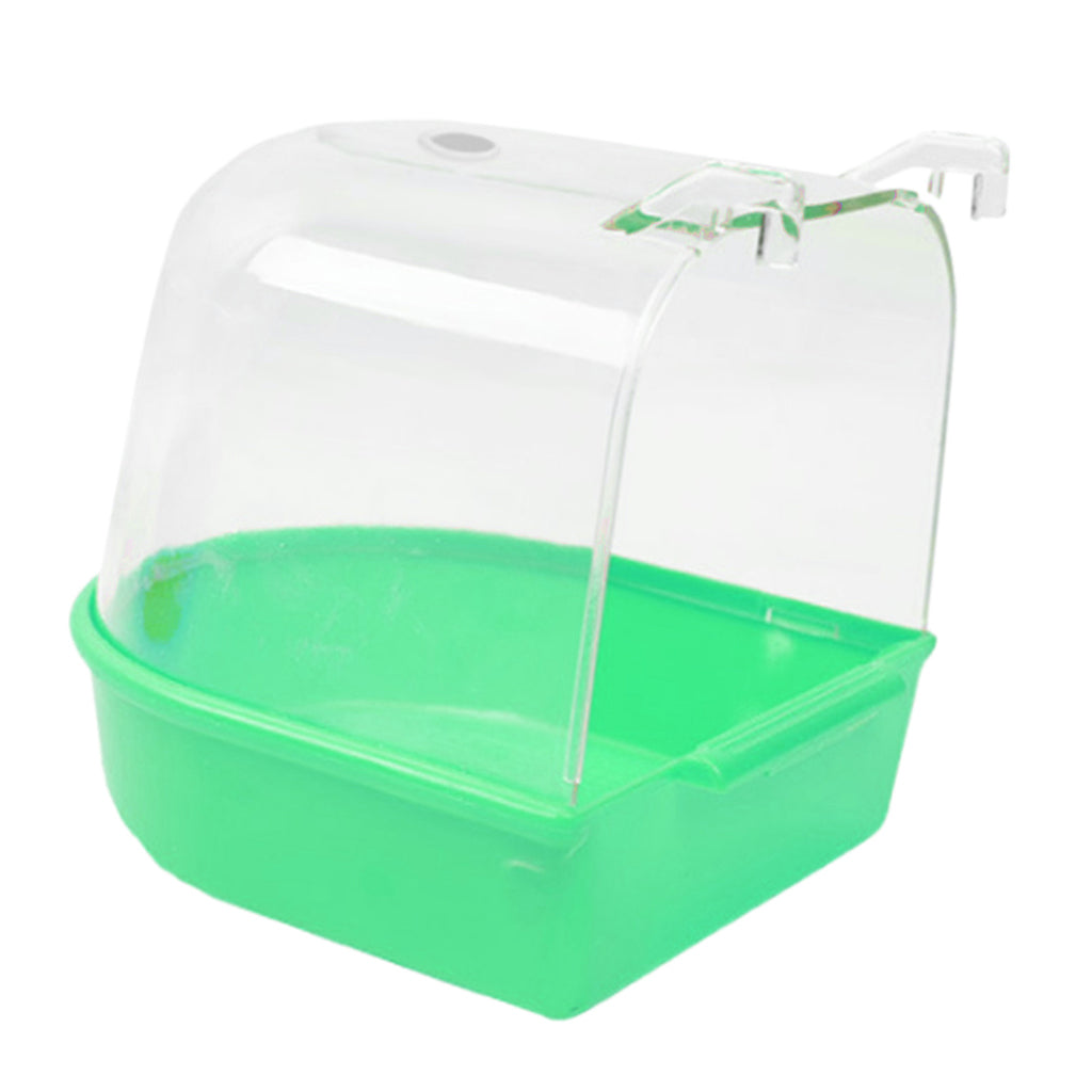 Pet Birds Cage Hanging Bathtub Birds Parrots Bathroom Cage Box Toy Green-B