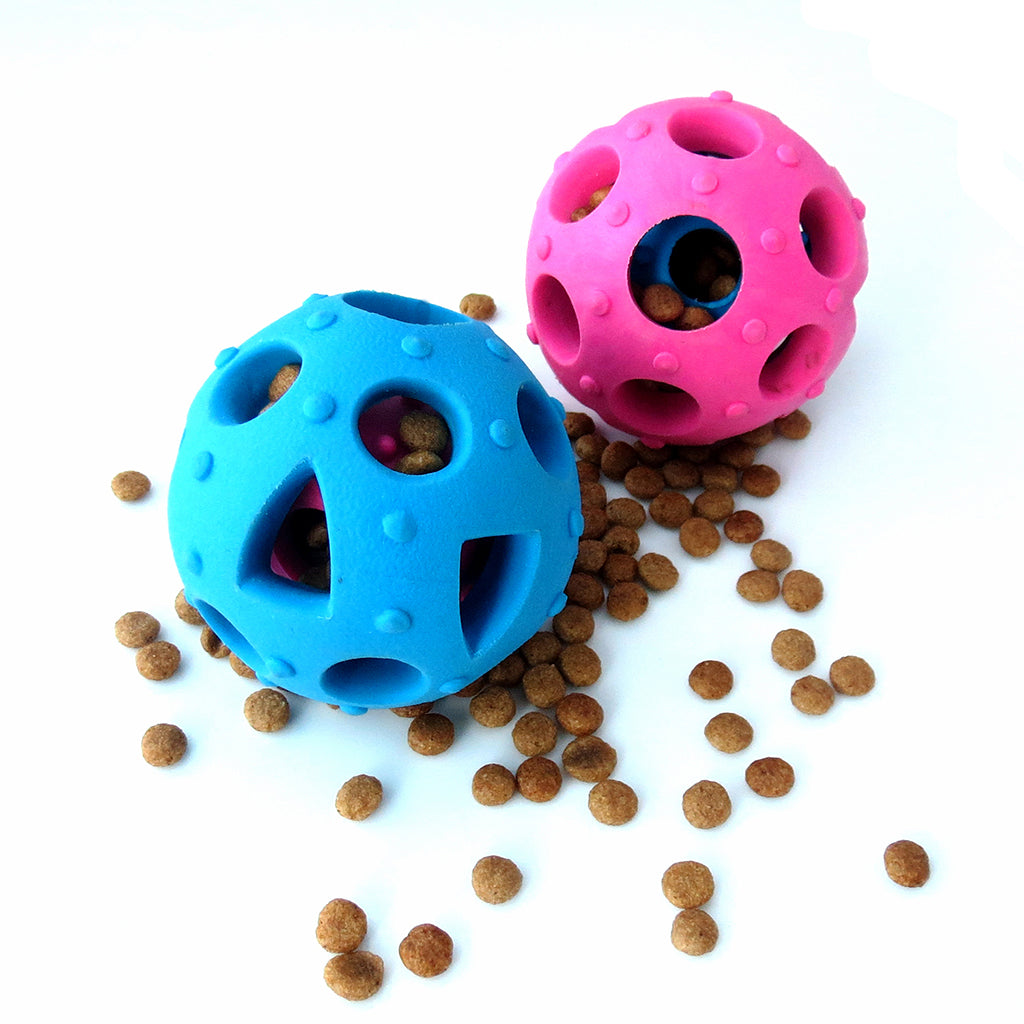 Pet Bite-resistant Chew Ball Dog Training Puzzle Fun Toy Food Dispenser Blue