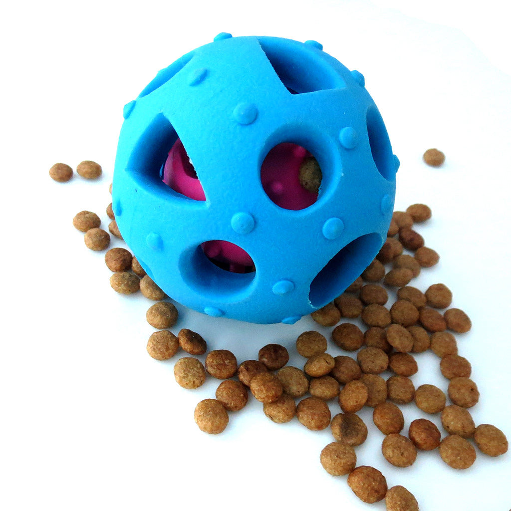 Pet Bite-resistant Chew Ball Dog Training Puzzle Fun Toy Food Dispenser Blue