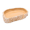 Beige Reptile Food Water Dish Feeding Bowl Cup Resin Worm Feeder