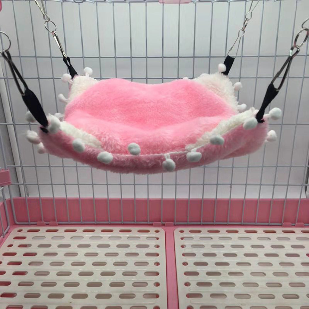 Small Animals Warm Hammock Hamster Sleep Bed For Small Pet Pink-L