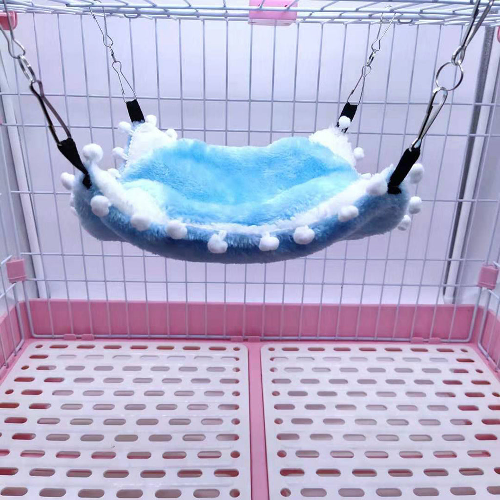 Small Animals Warm Hammock Hamster Sleep Bed For Small Pet Blue-L