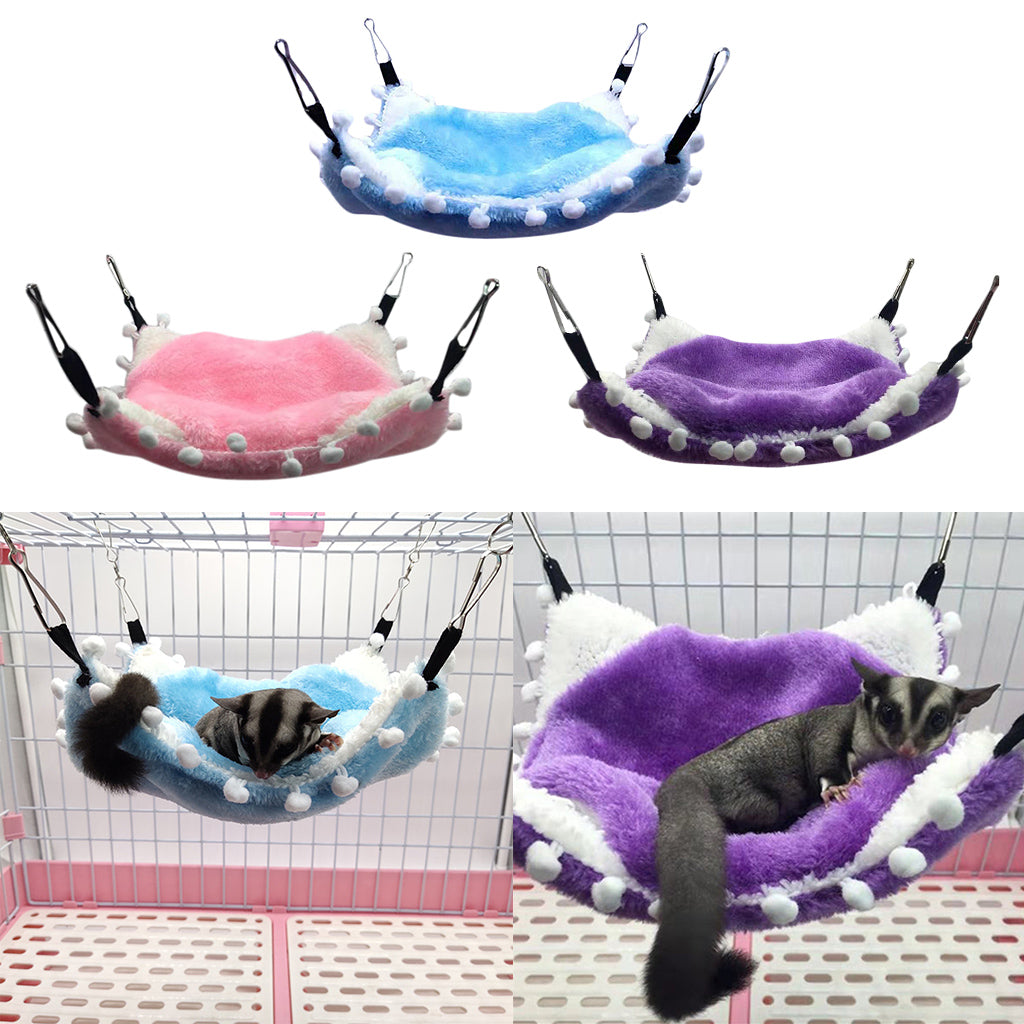 Small Animals Warm Hammock Hamster Sleep Bed For Small Pet Blue-L