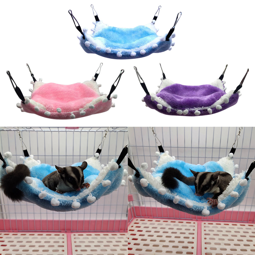 Small Animals Warm Hammock Hamster Sleep Bed For Small Pet Blue-L