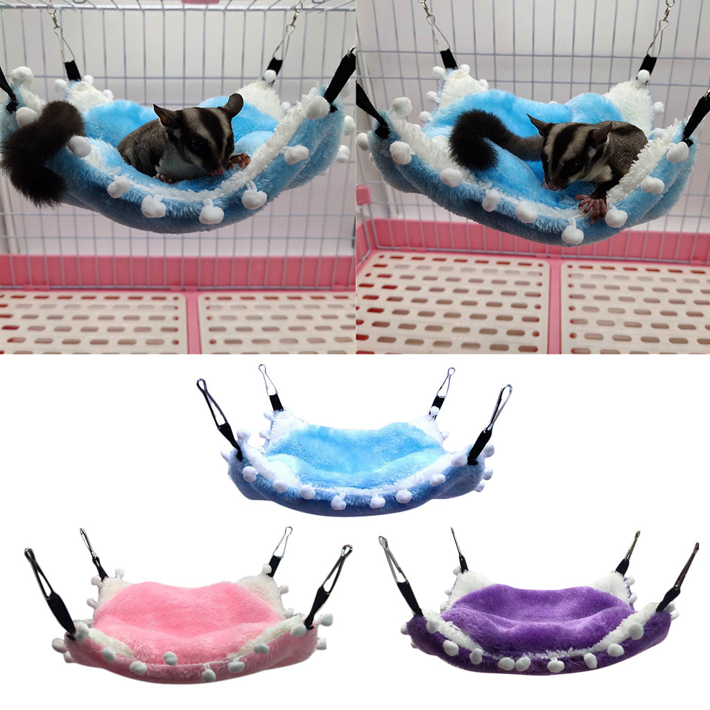 Small Animals Warm Hammock Hamster Sleep Bed For Small Pet Blue-L