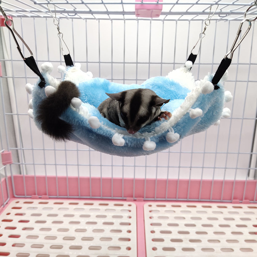 Small Animals Warm Hammock Hamster Sleep Bed For Small Pet Blue-L