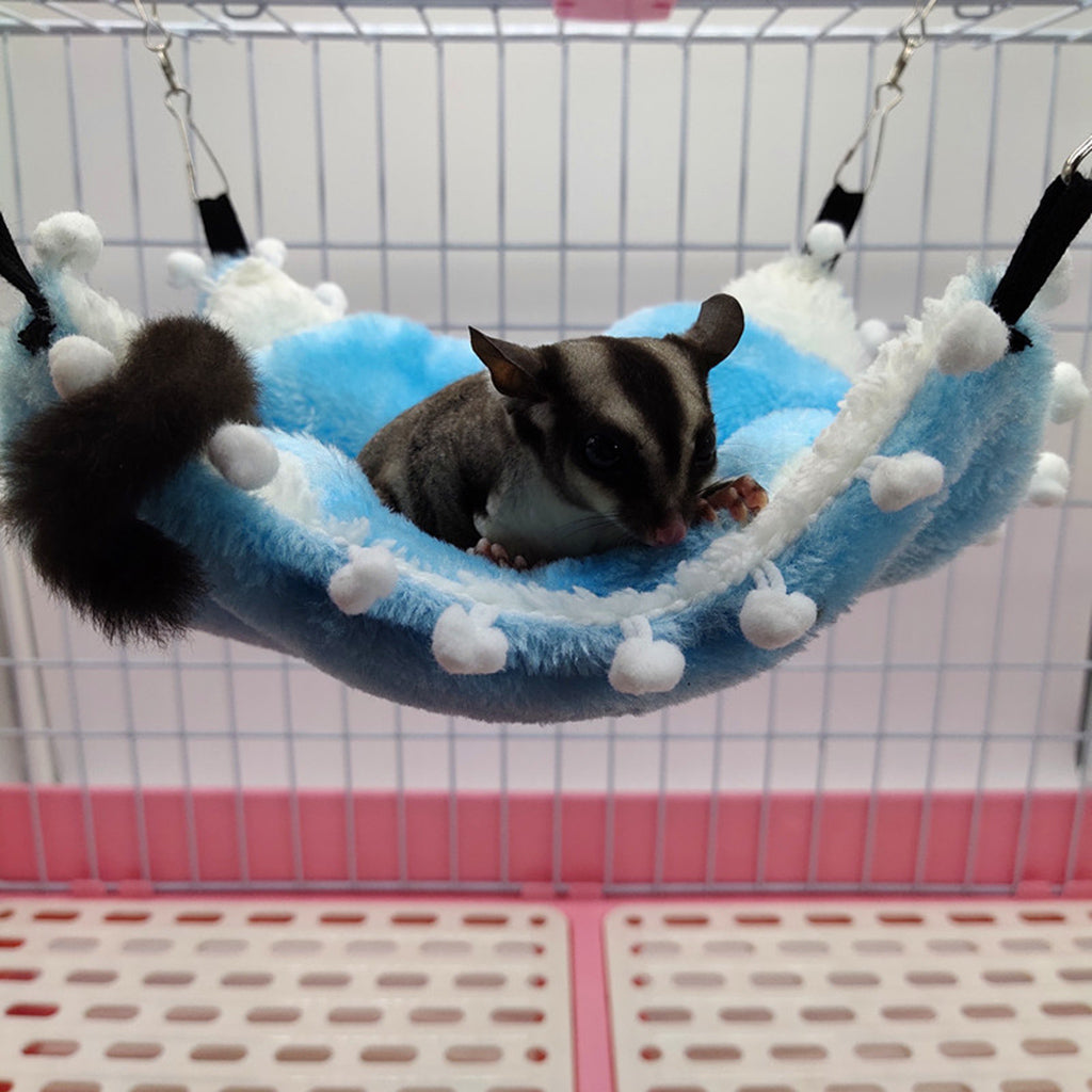 Small Animals Warm Hammock Hamster Sleep Bed For Small Pet Blue-L