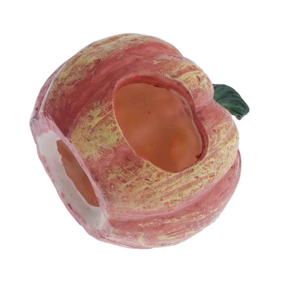 Cute Pumpkin Shape Reptile Hiding Cave For Terrarium Fish Tank Round Pumpkin