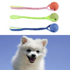 Pet Foam Ball on a Rope Toy Dog Teeth Cleaning Toy for Pet Tranining Orange