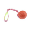 Pet Foam Ball on a Rope Toy Dog Teeth Cleaning Toy for Pet Tranining Orange