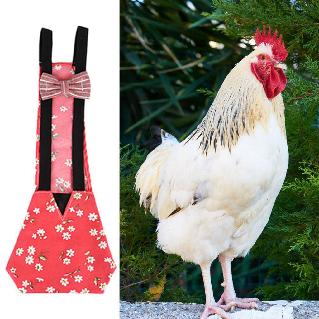 Pet Goose Chicken Duck Poultry Reusable Soft Fabric Diaper Red L