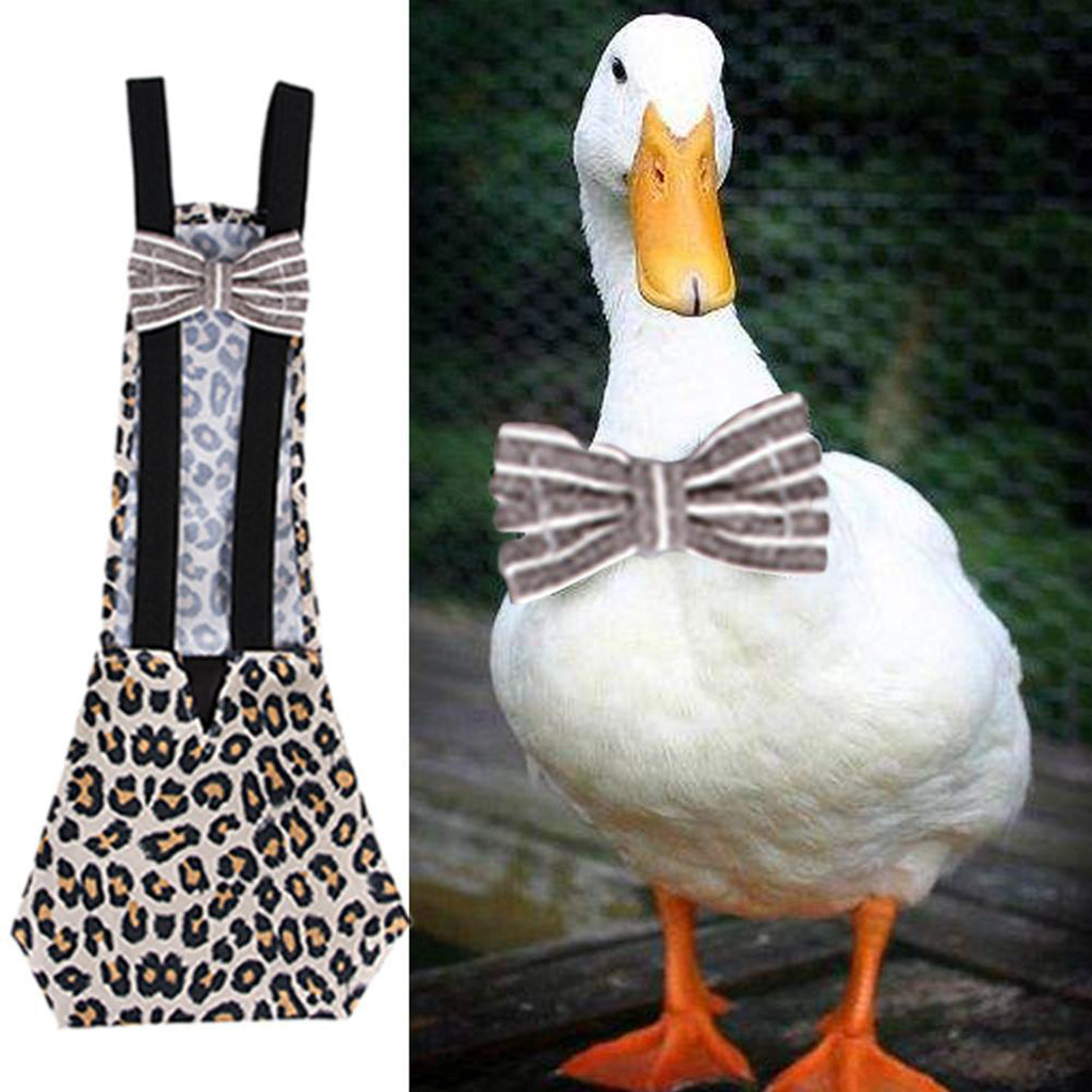 Pet Goose Chicken Duck Poultry Reusable Soft Fabric Diaper Leopard Print L