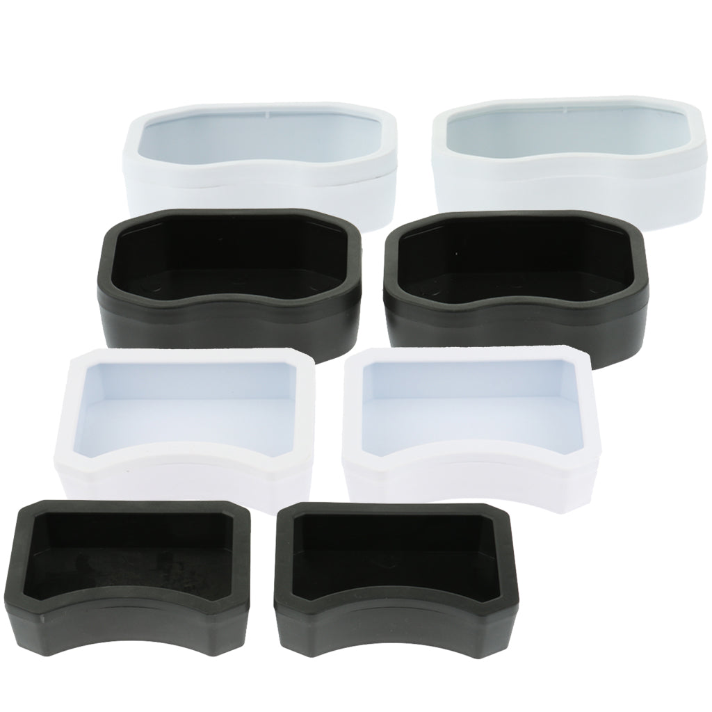 2Pcs Reptile Feeder Plastic Reptile Lizard Food Bowl Worm Dish NW-25-Black