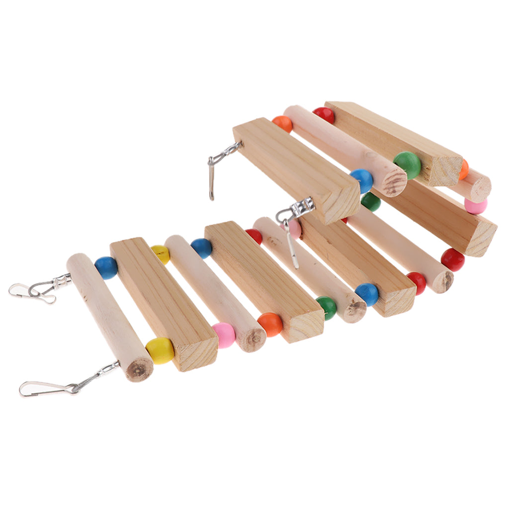 Wooden Ladder Stairs Hanging Bridge Toy for Hamster Mouse Rat Parrot Bird