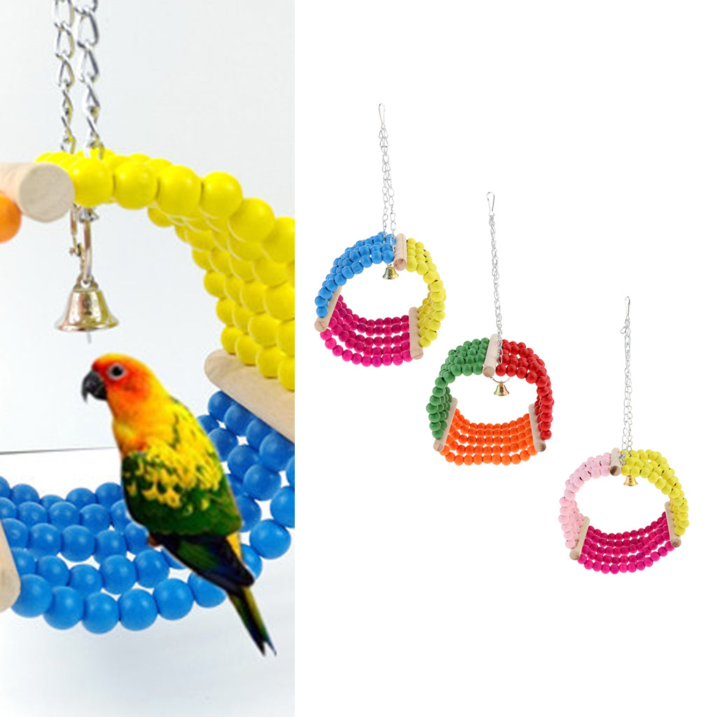 Wooden Bird Swings Budgie Swing Toys Hammock for Parakeets Budgie Bird S