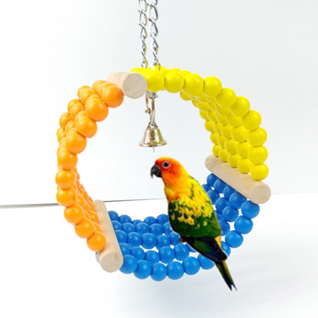 Wooden Bird Swings Budgie Swing Toys Hammock for Parakeets Budgie Bird L