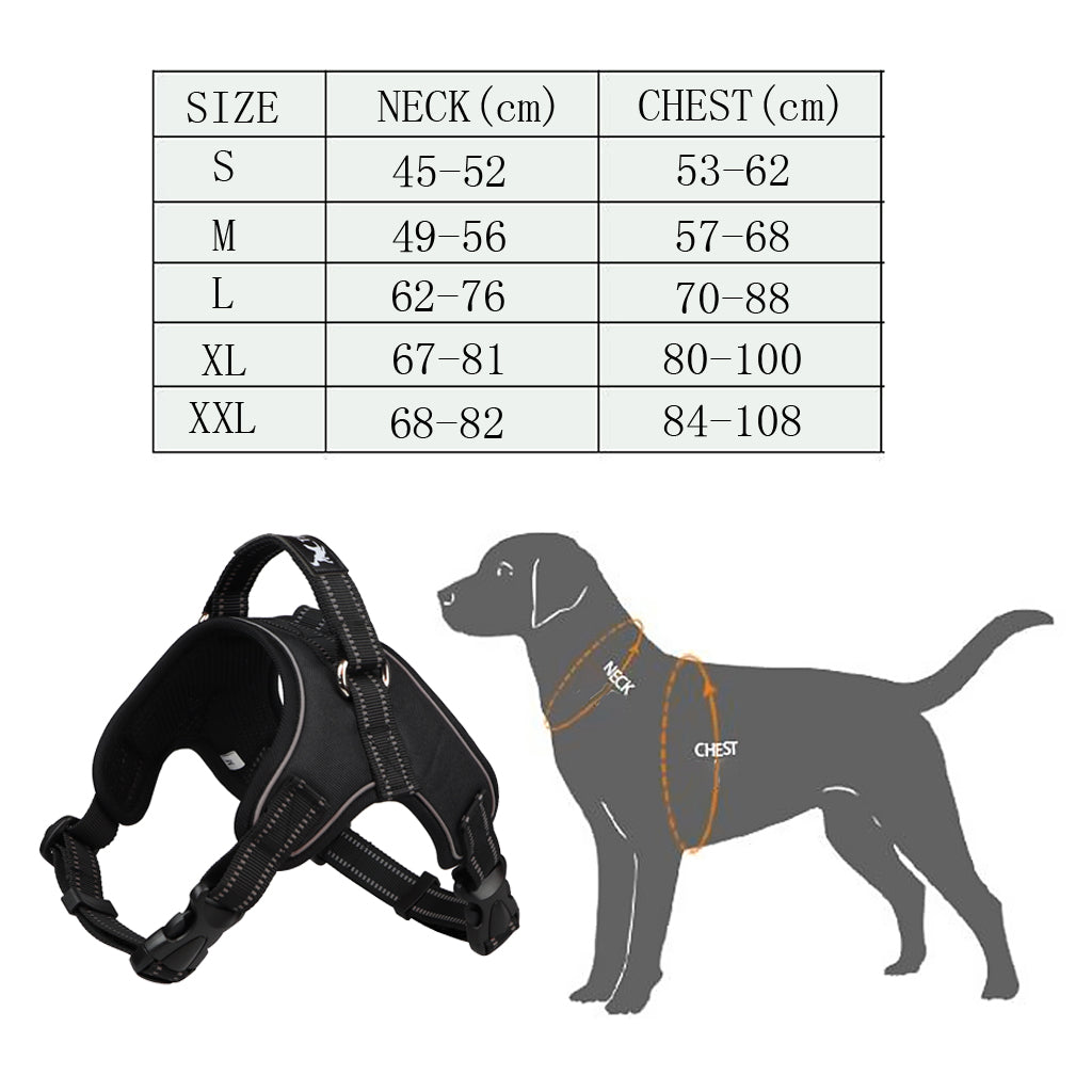 Pet Dog Chest Strap Harness Soft Adjustable Reflective Breathable Vest L