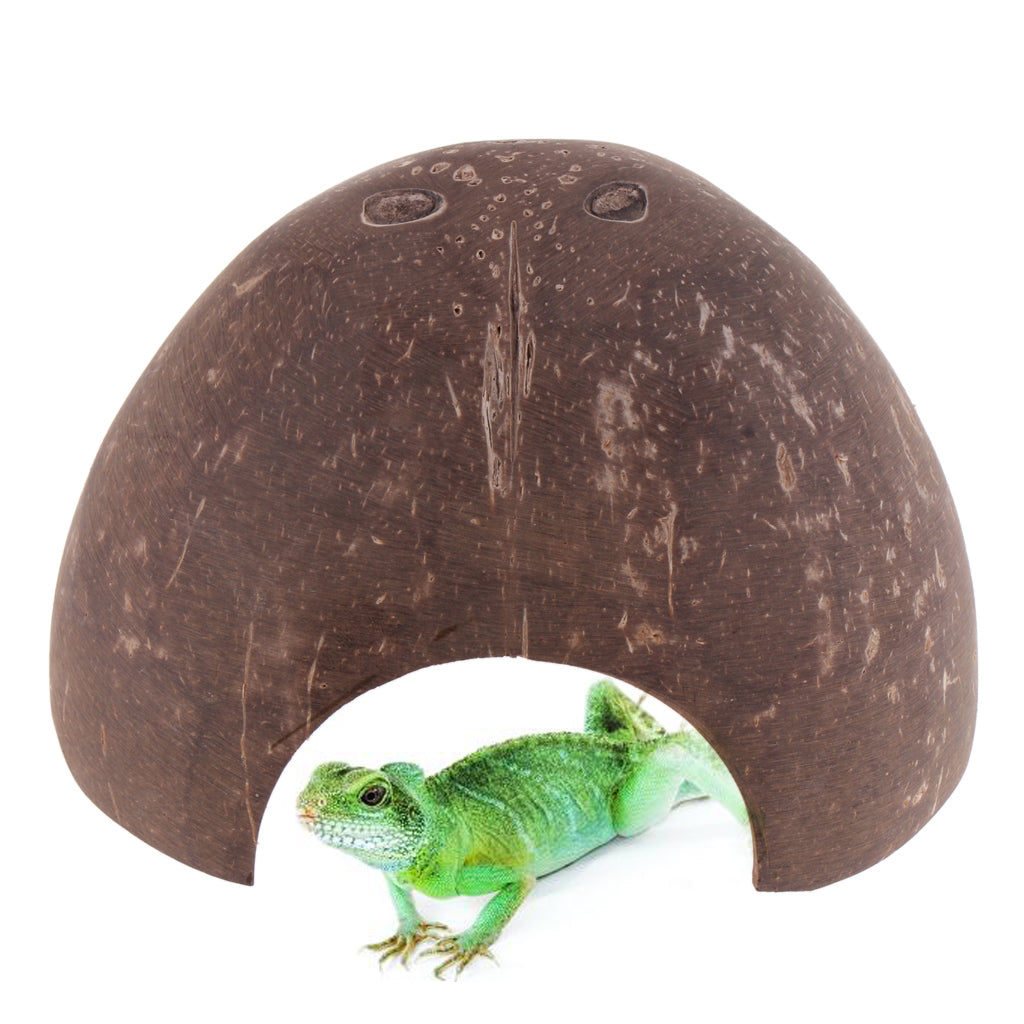 Natural Coconut Reptile Hideouts Lizard Spider and Aquarium Fish Hide Cave