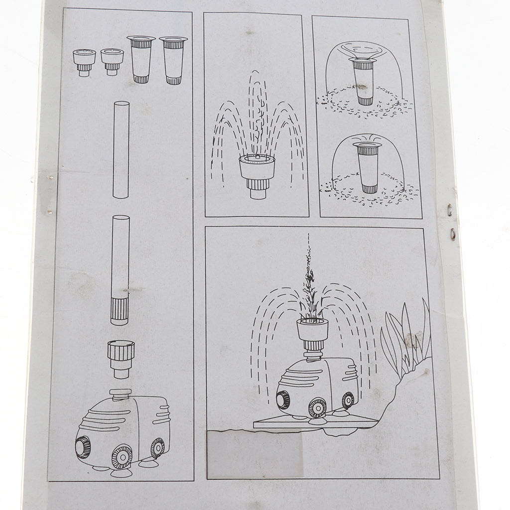 Aquarium Fountain Pond Submersible Water Pump Nozzle Head Kit S