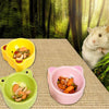 Small Pet Hamster Feeder Cartoon Food Bowl Feeding Water Dish Green Frog