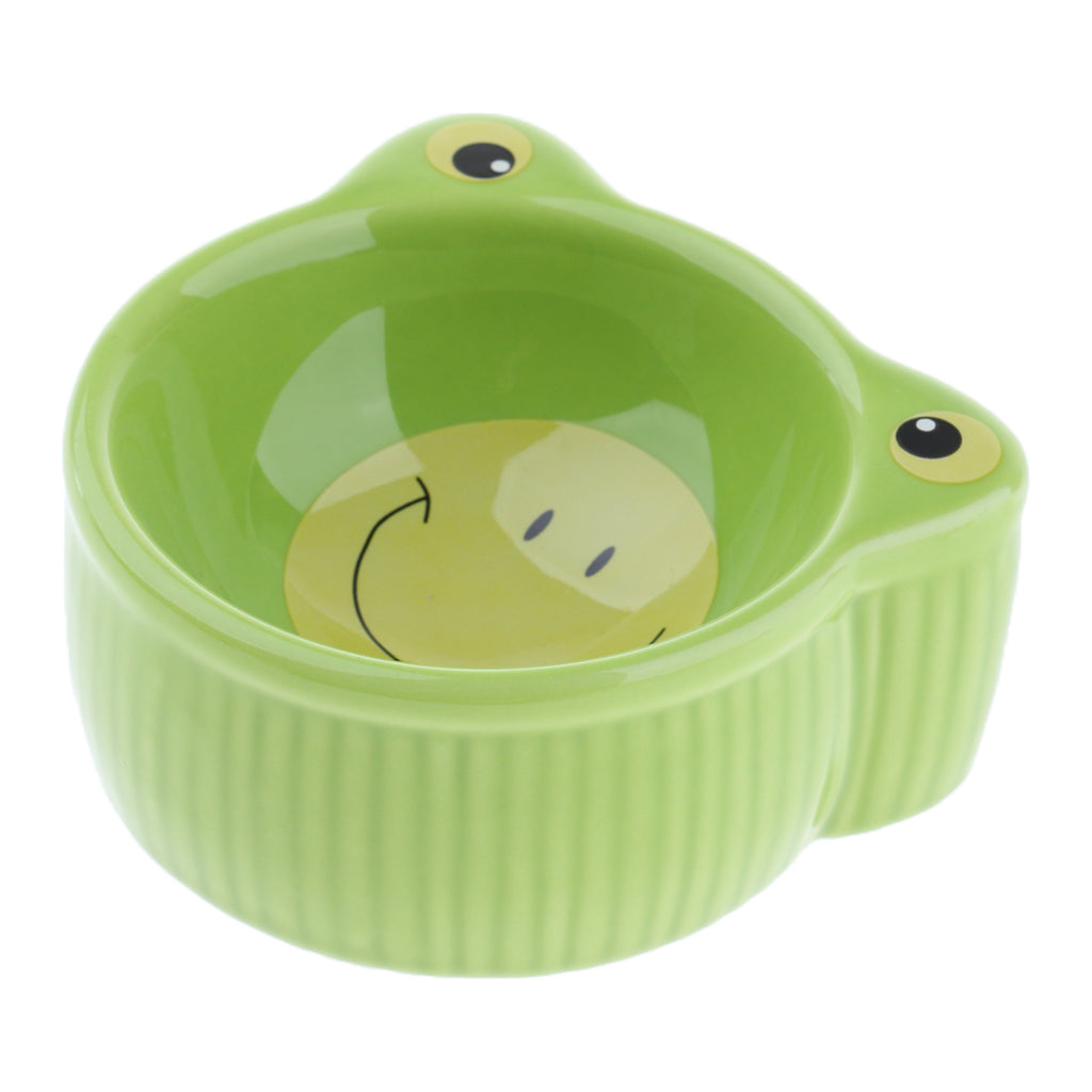 Small Pet Hamster Feeder Cartoon Food Bowl Feeding Water Dish Green Frog