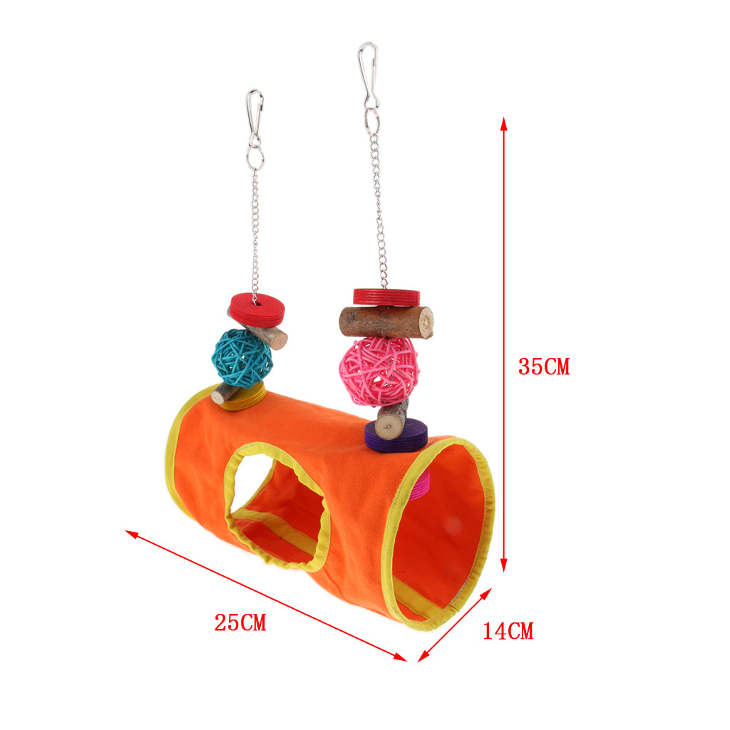 Small Animals Cage Hanging Toy Hammock Tunnel for Birds, Hamster