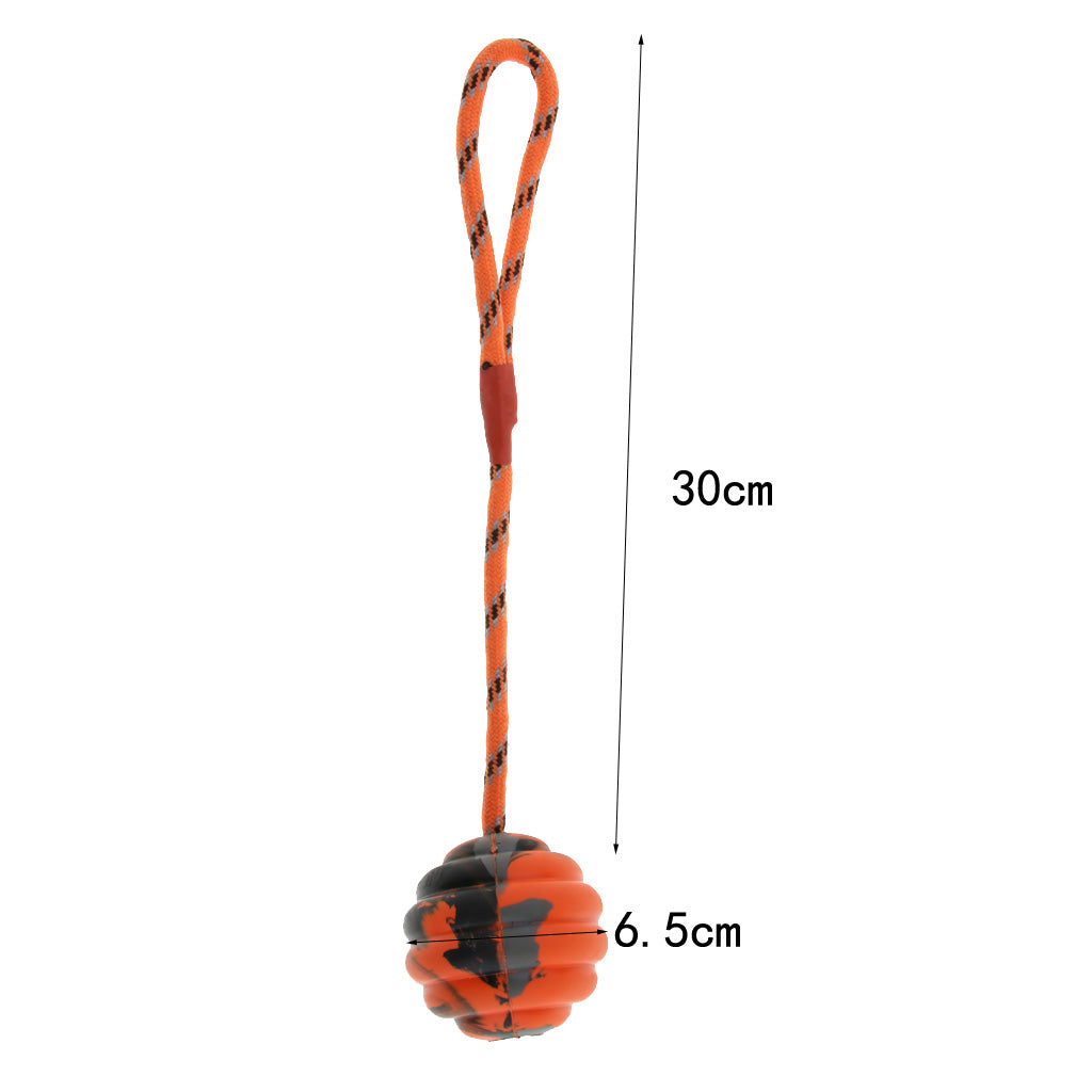 Pet Dog and Cat Interactive Play Interactive Ball with Rope Toy Orange